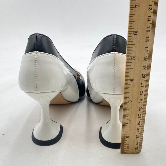YDN Black/White Pointed Toe Slip on Pumps Special High Heel Shoe for Party Lady - Picture 5 of 8